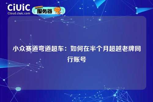 小众赛道弯道超车：如何在半个月超越老牌同行账号