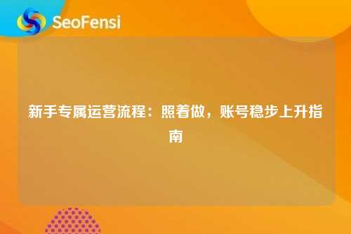 新手专属运营流程：照着做，账号稳步上升指南