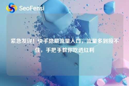 紧急发现！快手隐藏流量入口，流量多到接不住，手把手教你吃透红利